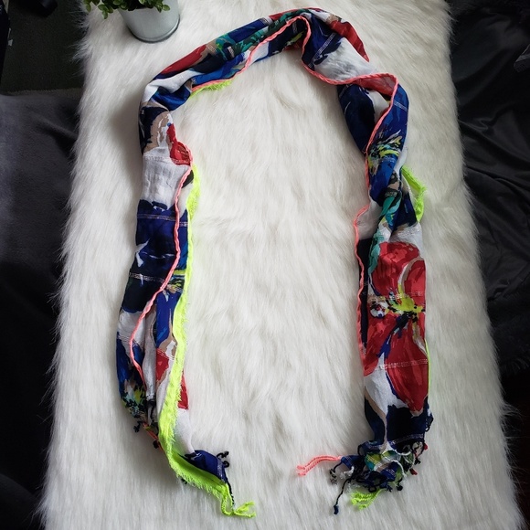LOFT Neon Flower Scarf - Picture 3 of 8